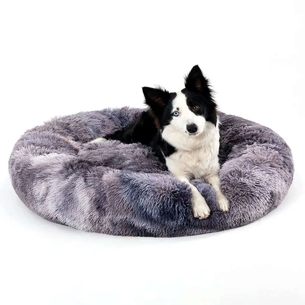 Fluffy Donut Dog Bed Warm Soft Long Plush Pet Cushion Dog House Cat Bed Washable Pet Sofa Mat Calming Samll Large Dog Beds - Bellarte Enchanté Fluffy Donut Dog Bed Warm Soft Long Plush Pet Cushion Dog House Cat Bed Washable Pet Sofa Mat Calming Samll Large Dog Beds